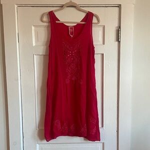 Johnny Was Vibrant Red Mini Dress